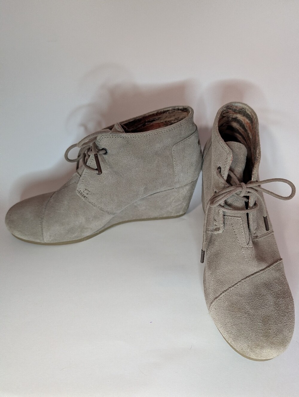 Tom's Women's Suede Lace-Up Ankle Boots in Light Taupe, 10
